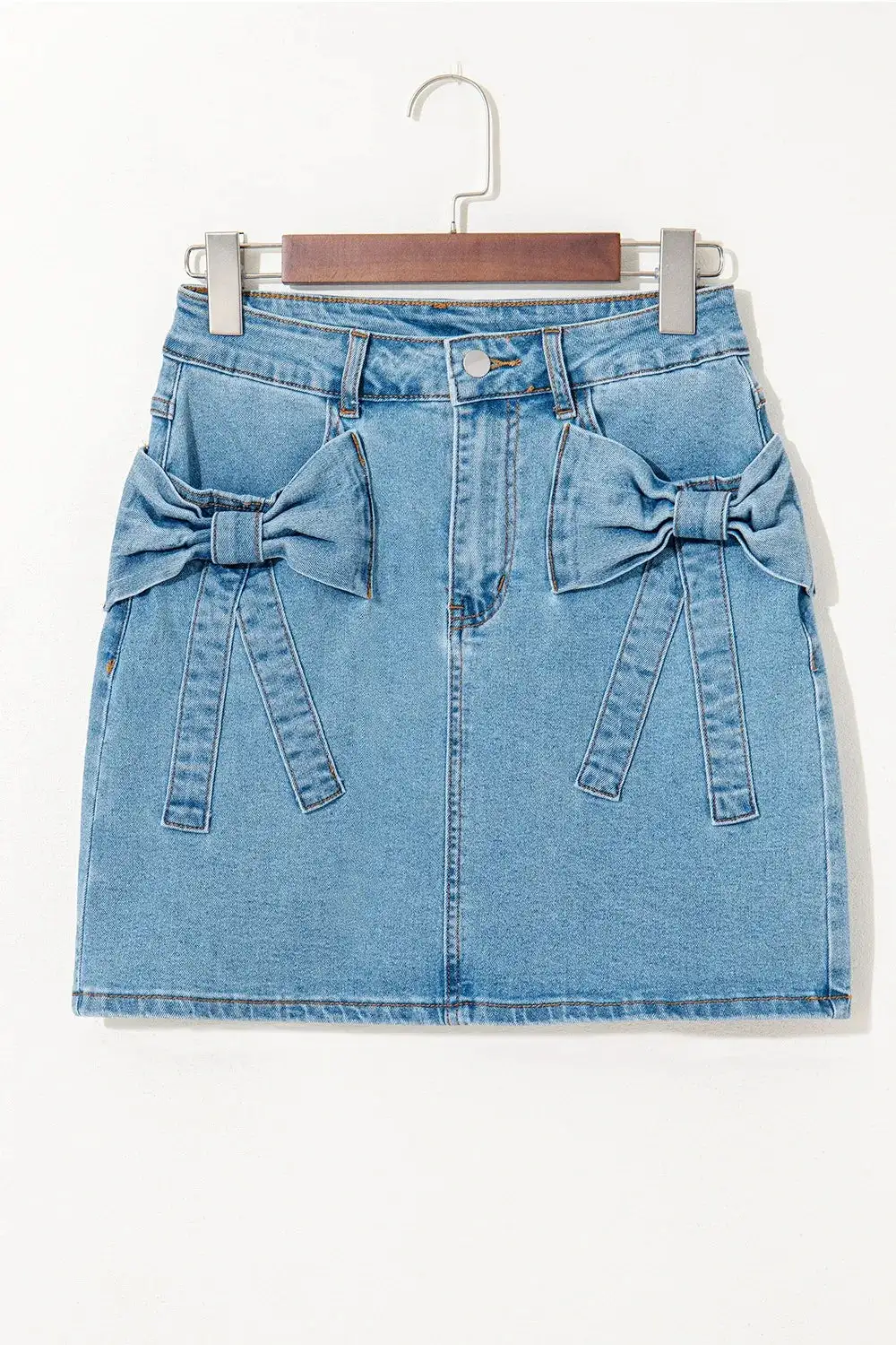 Denim High Rise Cropped Casual Skirt
