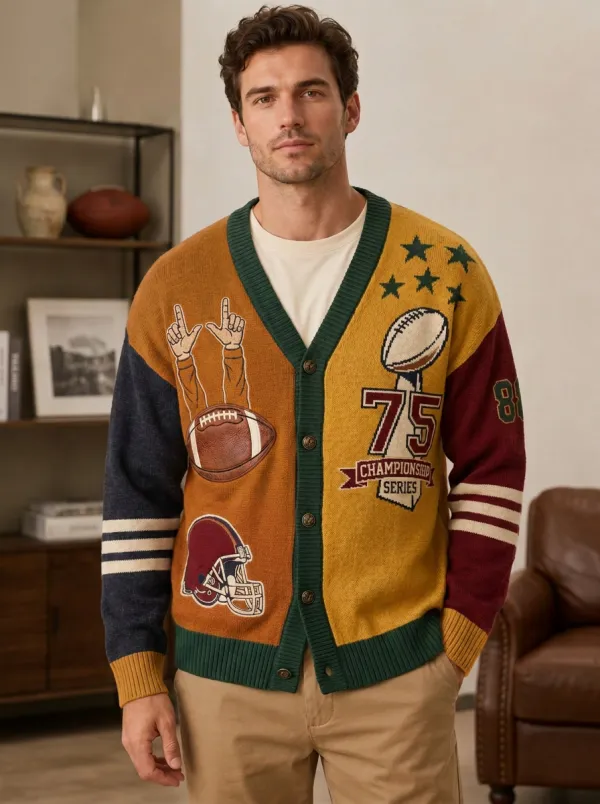 Men's Football Championship Series Helmet Knit Knit Cardigan