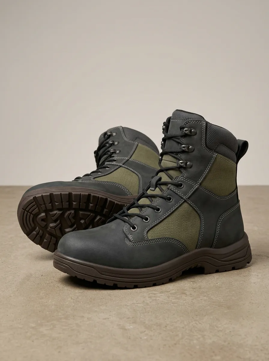 Unisex Tactical Outdoor Canvas Print Work Boots
