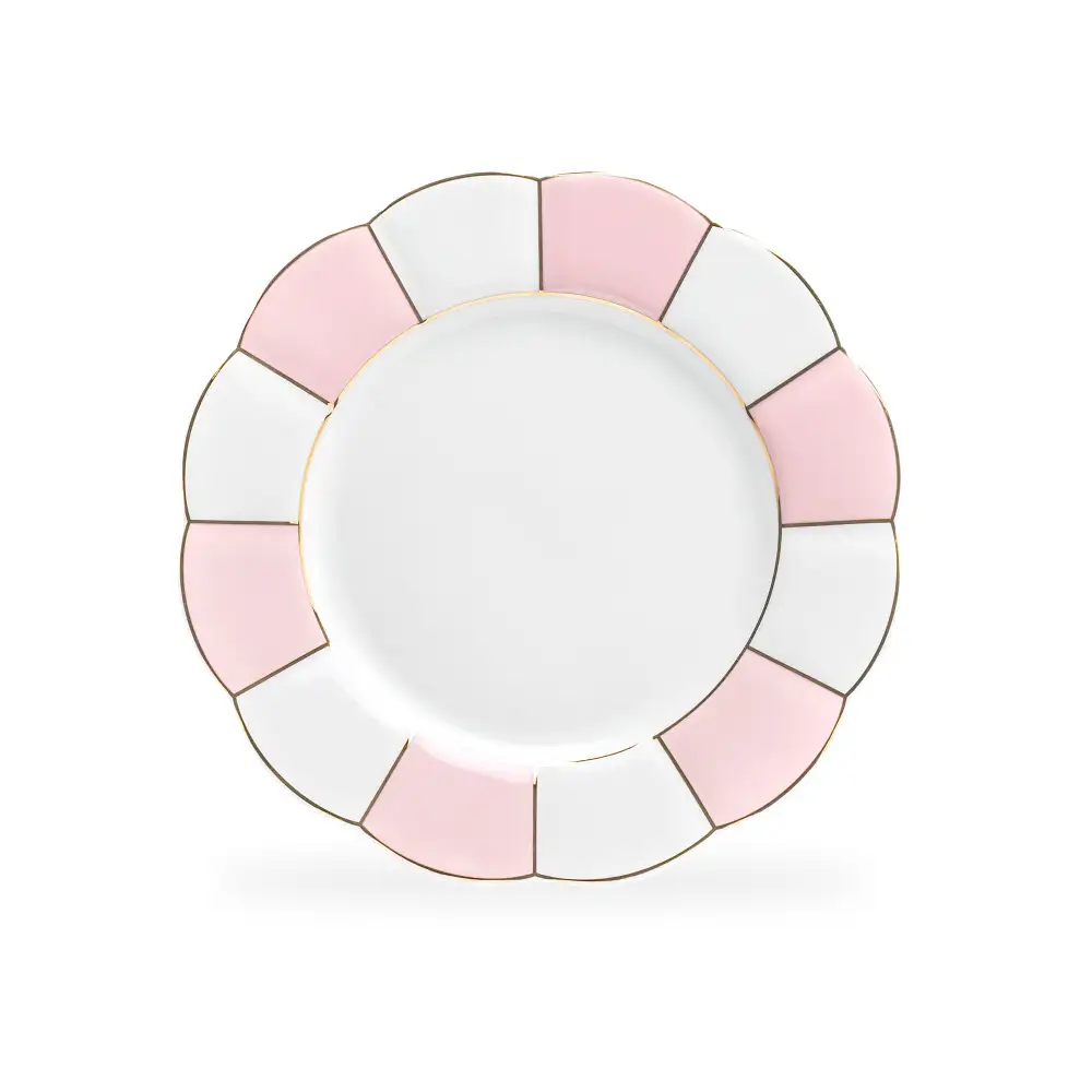 Modern Scalloped Porcelain Dessert Plate