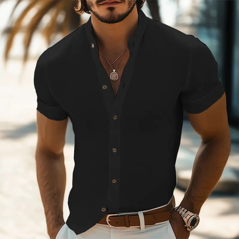 Textured Relaxed Button Shirt