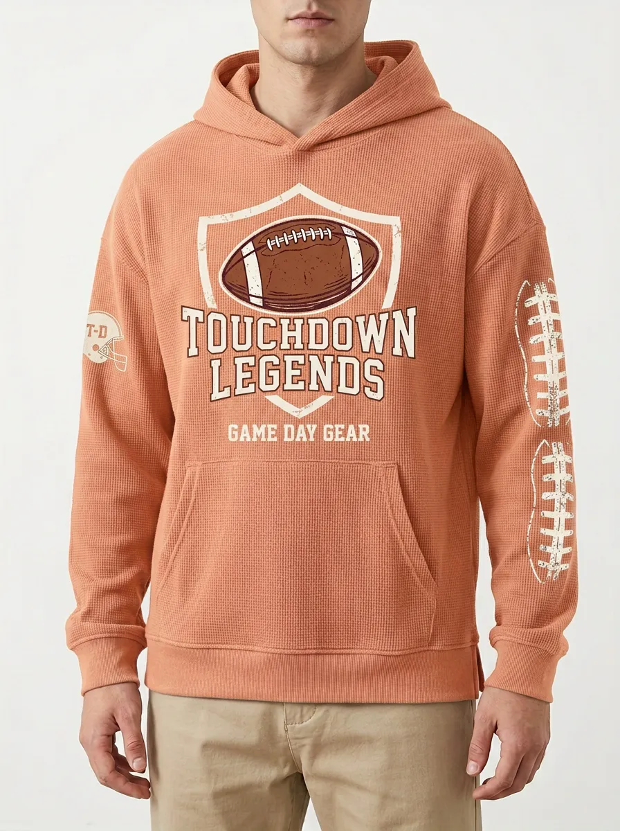 Football Graphic Casual Hoodie