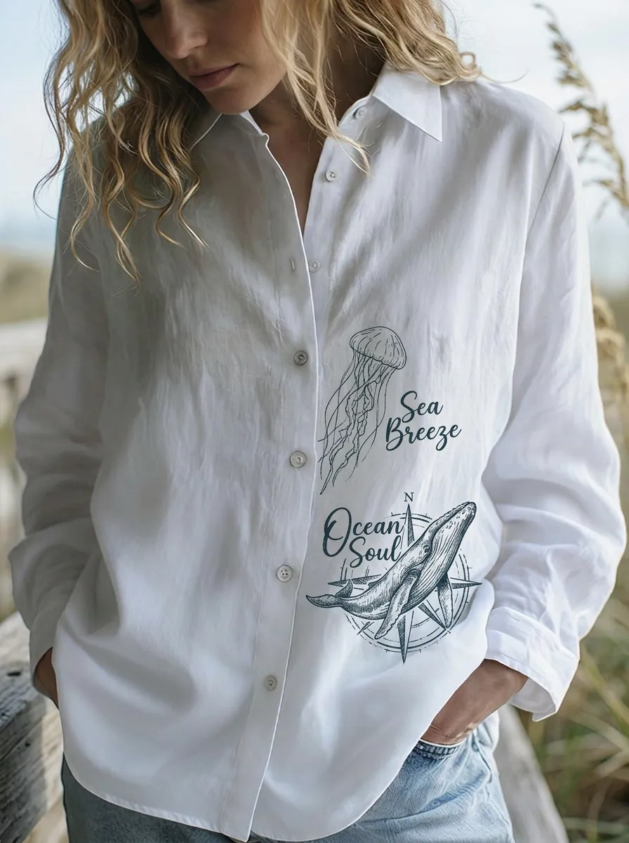 Ocean Lover Jellyfish Casual Shirt
