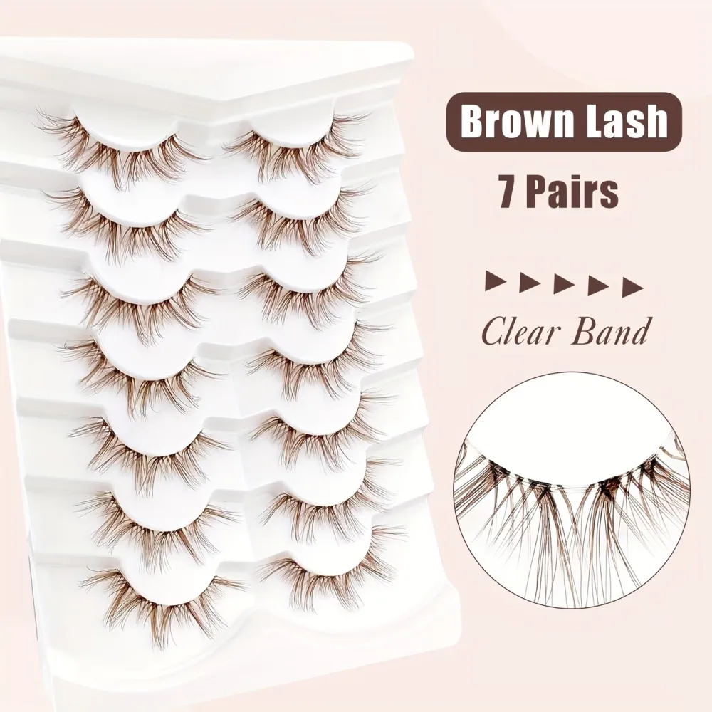 Fluffy Brown False Eyelashes