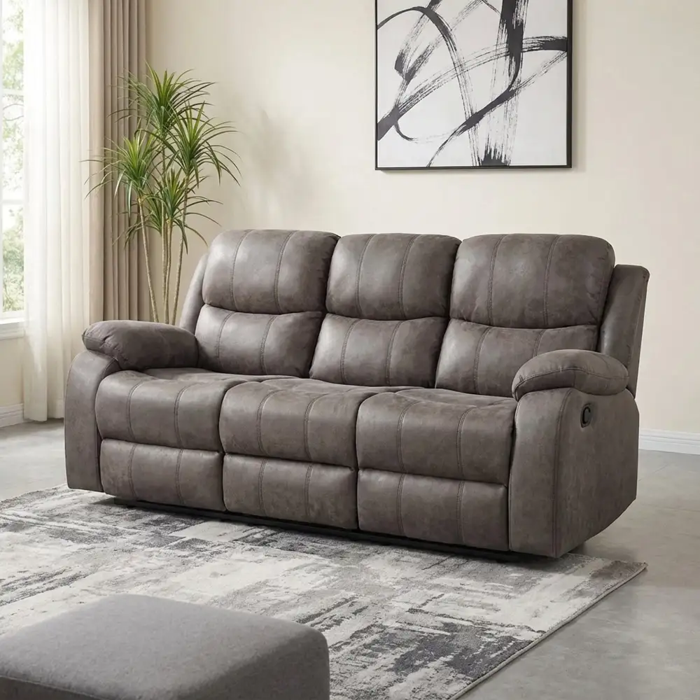 Padded Manual Reclining Lounge Sofa