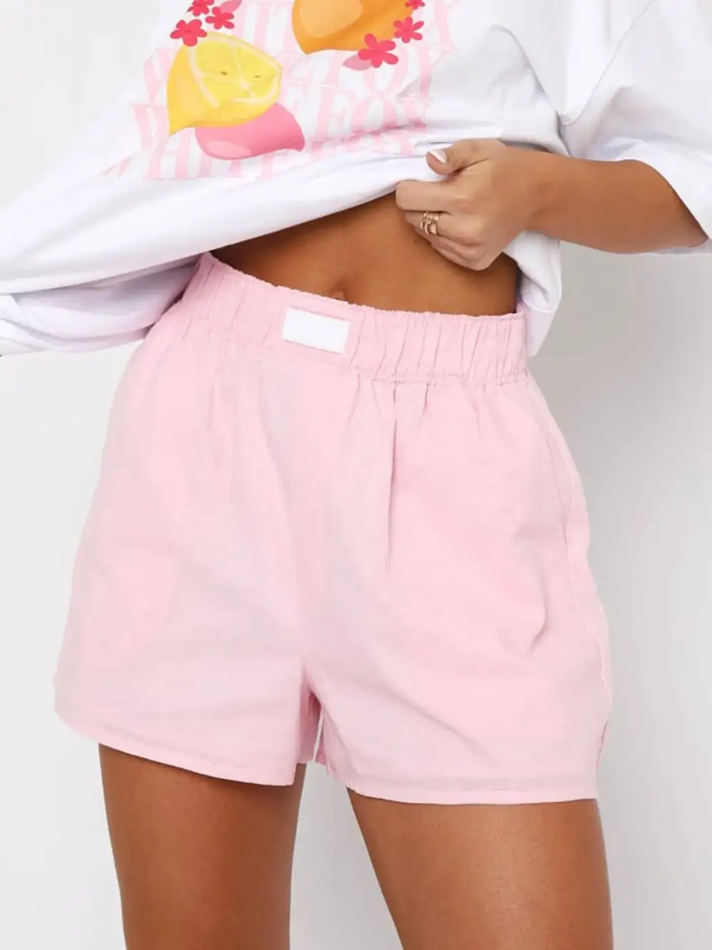 Casual Simple Elastic Waist Shorts