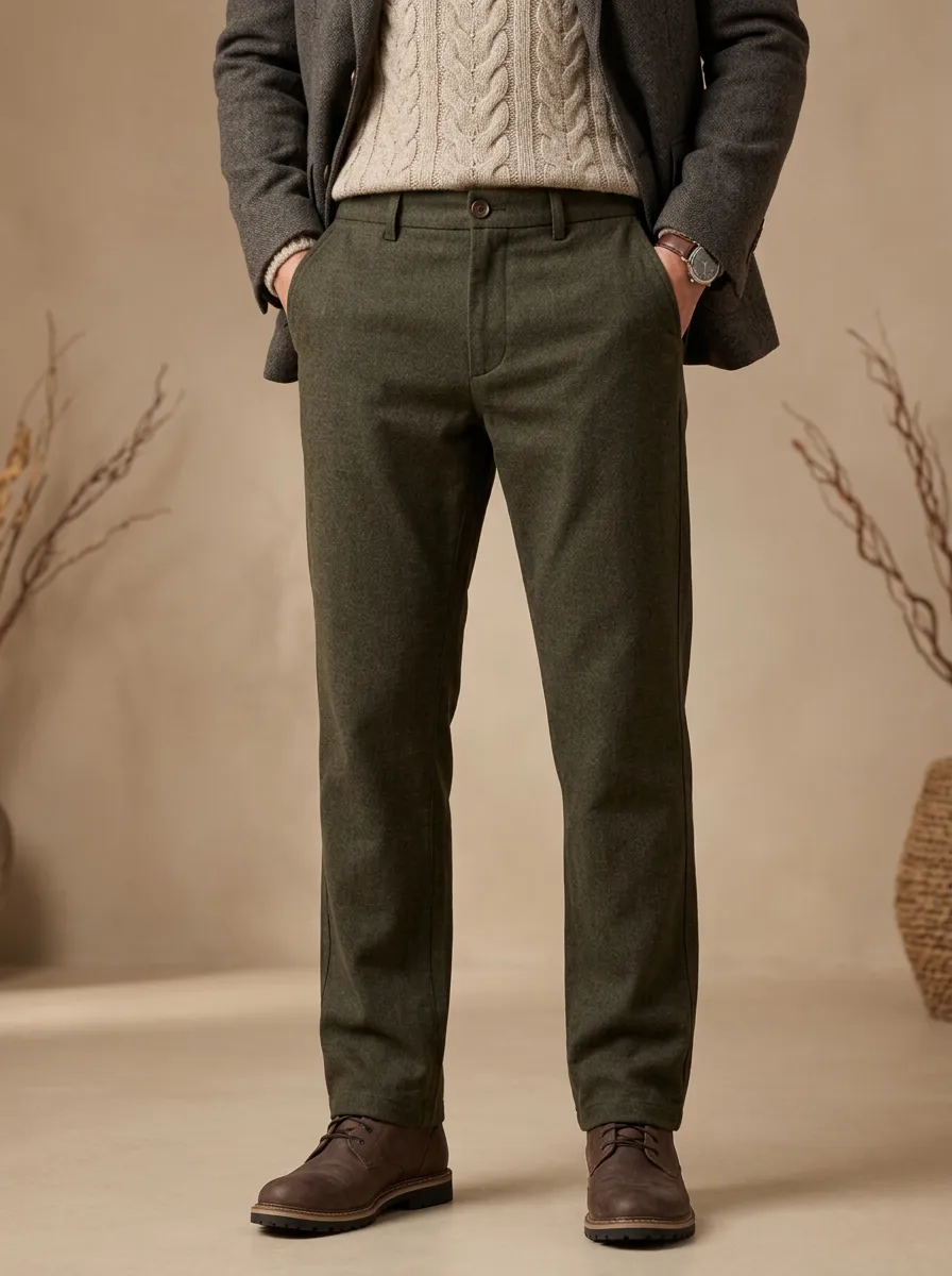 Men's Winter Everyday Wool-Blend Trousers