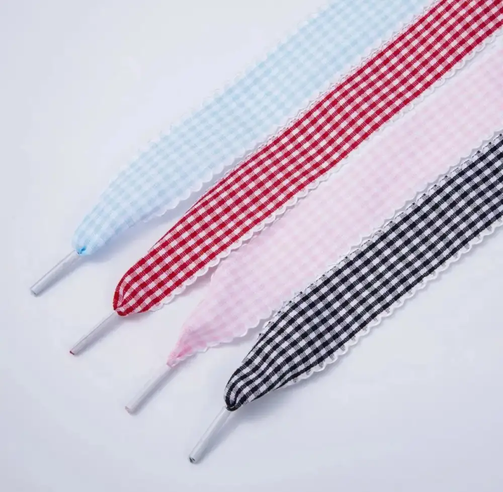 Gingham Pattern Specialty Shoelaces