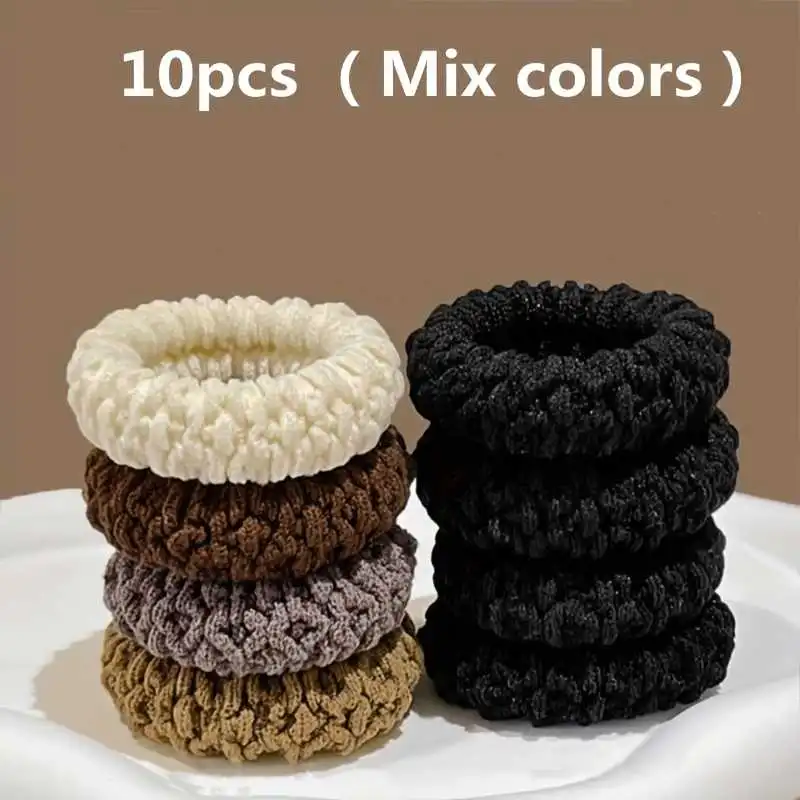 Women's High Elastic Thick Hair Ties Set Soft No Crease Ponytail