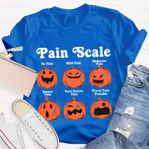 Pain Scale No Pain Mild Pain Moderate Pumpkin T-Shirt