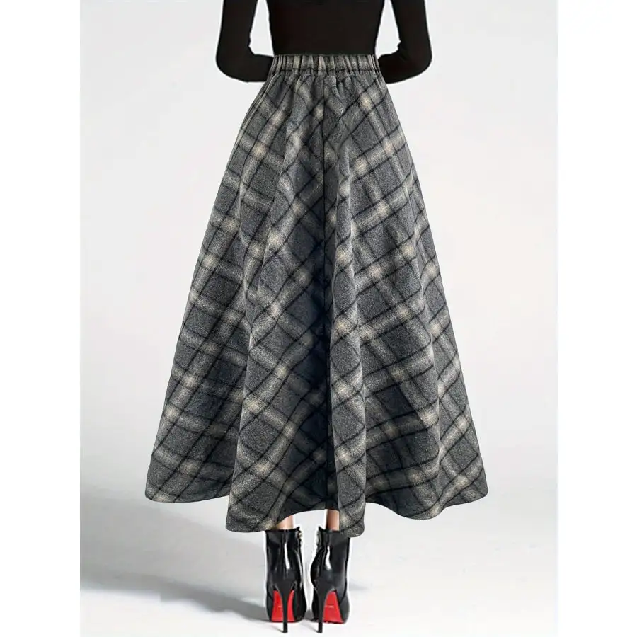 Elastic Waist Midi Skirt