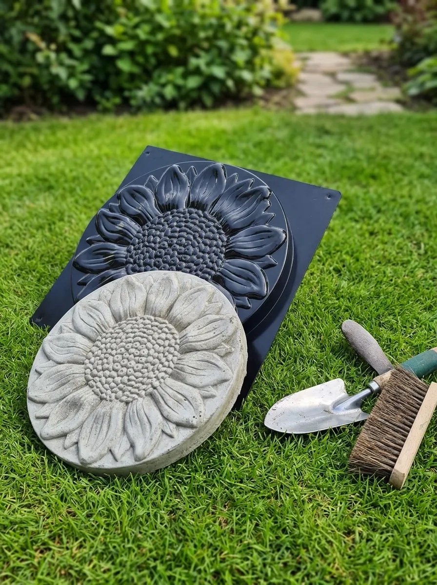 Garden Walk Sunflower Concrete Stepping Stone Mold