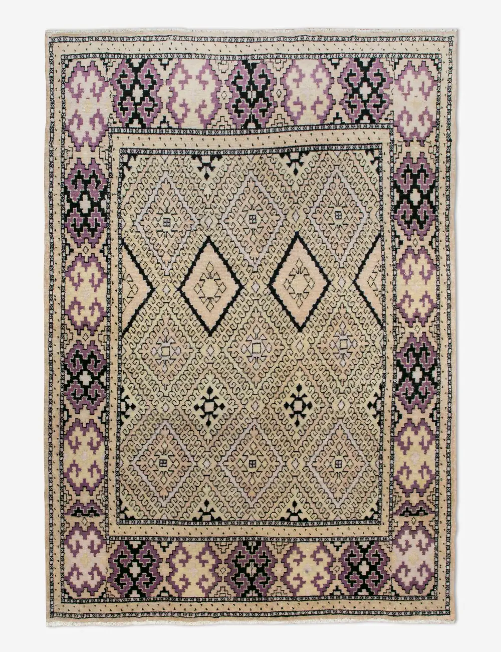Warm Vintage Inspired Rich Turkish Inspired Hand Knotted Wool Area Rug