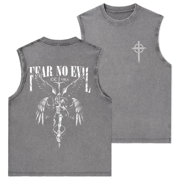 Fear No Evil Christian Washed Tank Top