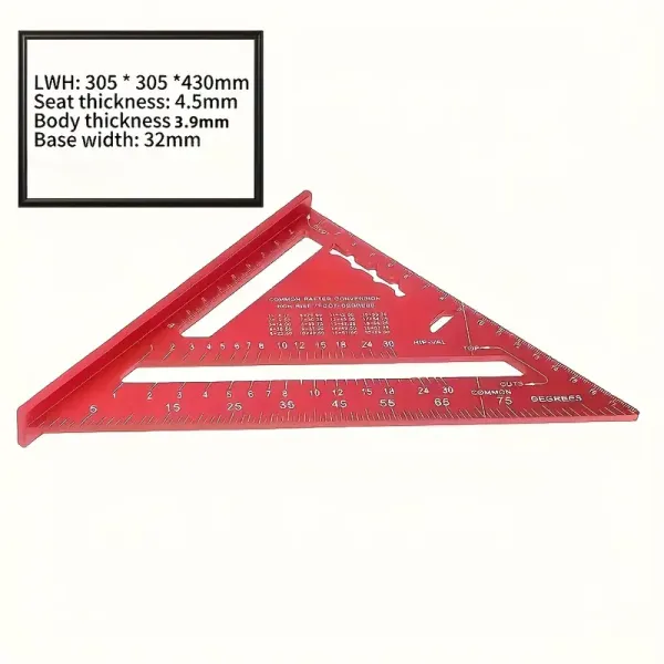 12-Inch Precision Aluminum Triangle Square