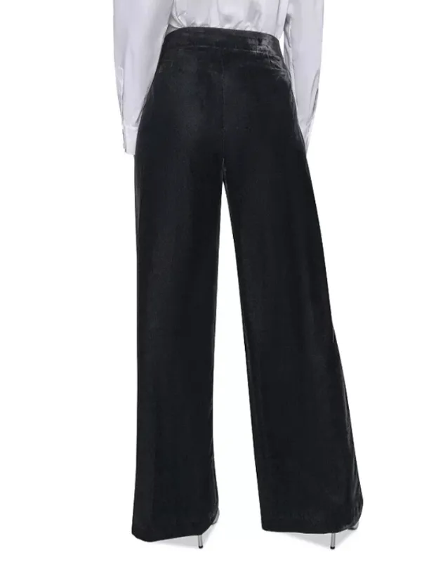 Velvet Wide Leg Pocket Pants