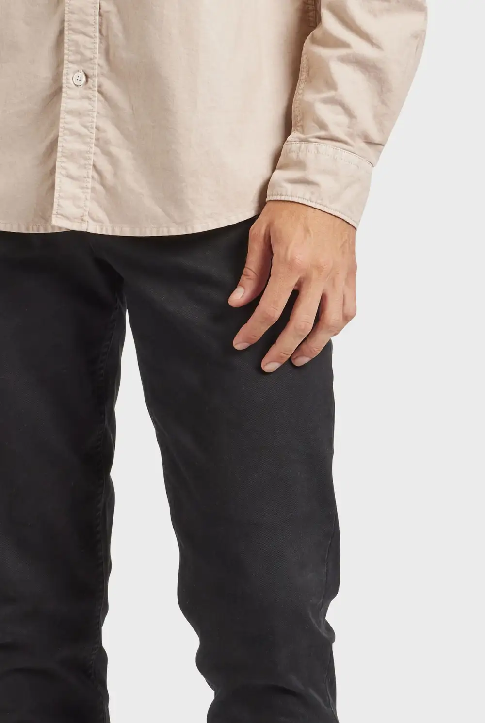 Relaxed Tapered Cotton Twill Casual Trousers
