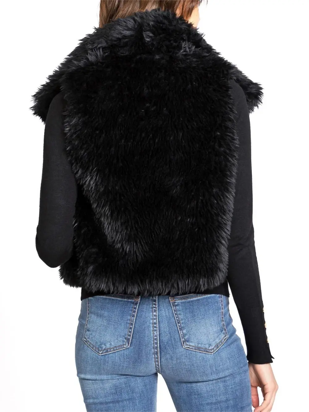 Creamy Faux Fur Sleeveless Vest