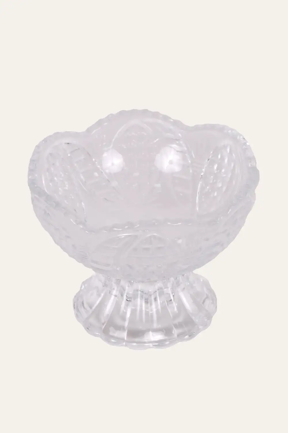 Fluted Pedestal Glass Serving Bowl