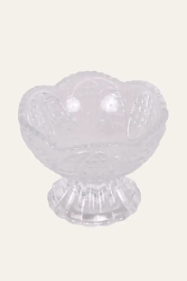 Fluted Pedestal Glass Serving Bowl