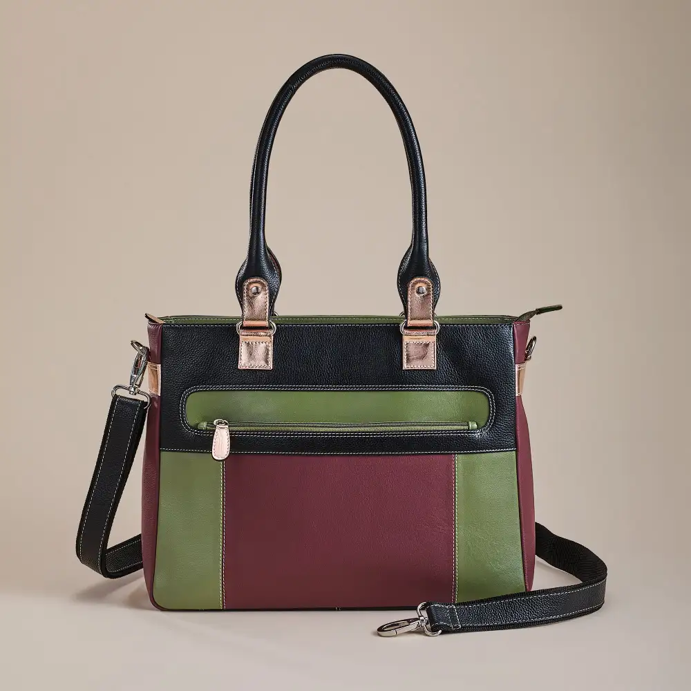Utility Mixed Leather Tote Bag