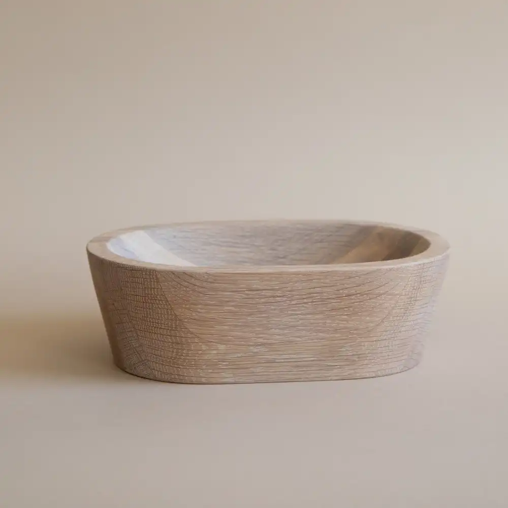 Oval Wooden Serving Bowl