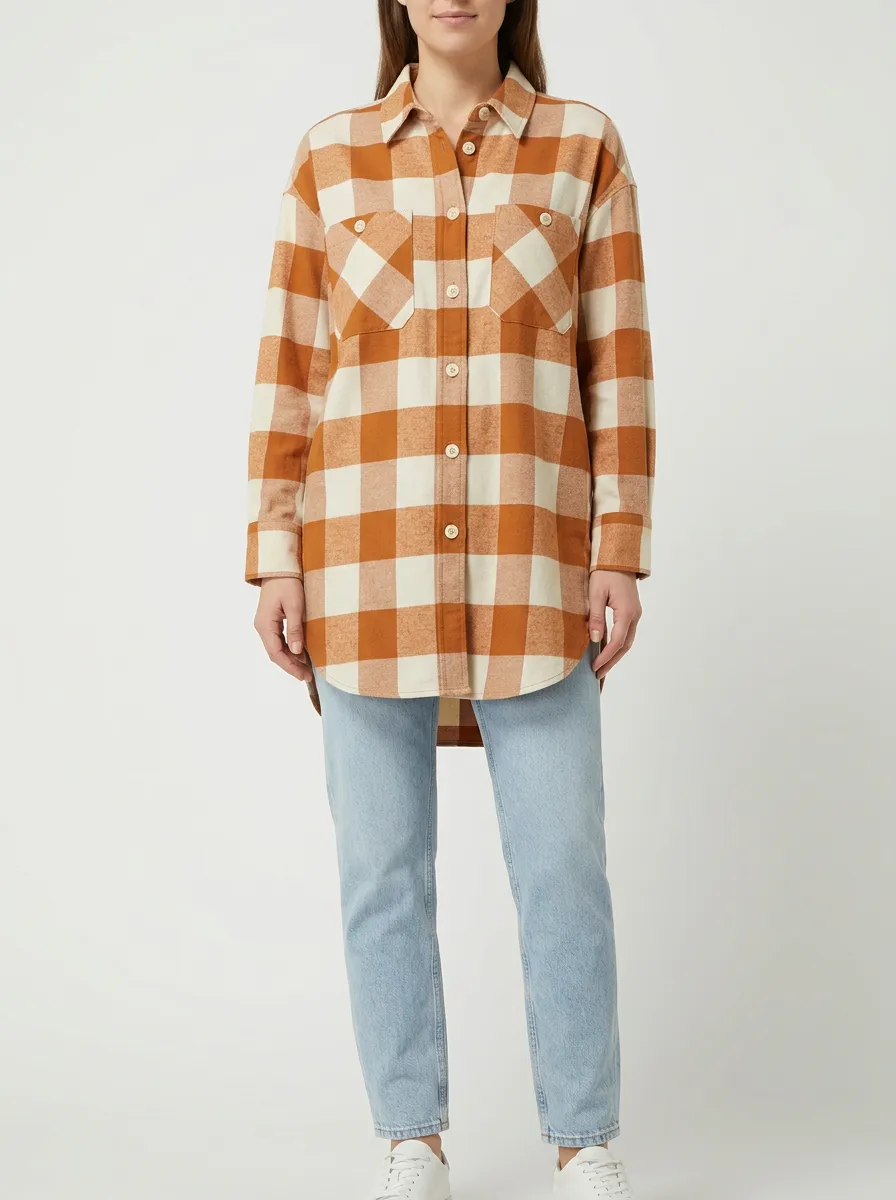 Structured Plaid Plaid Long-Sleeve Shirt