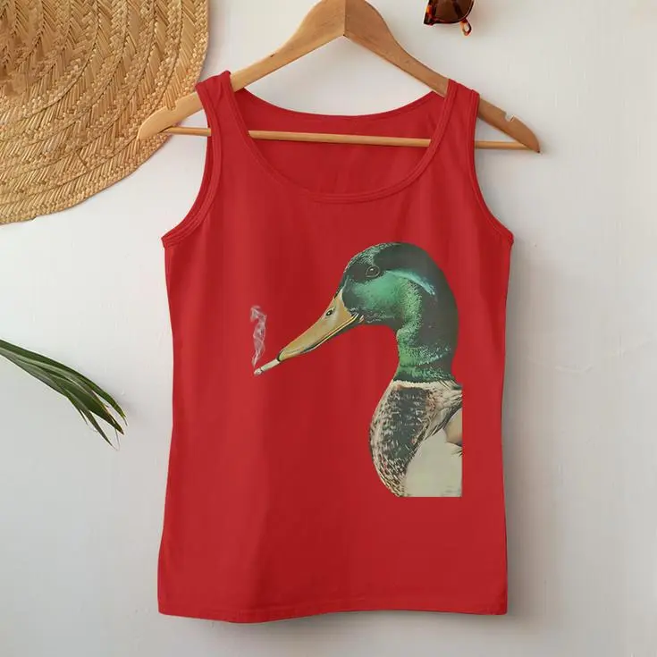 Mallard Smoking Cigarette Women Tank Top