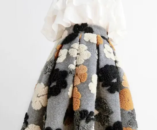 Practical Comfort Embroidered High Waist Skirt
