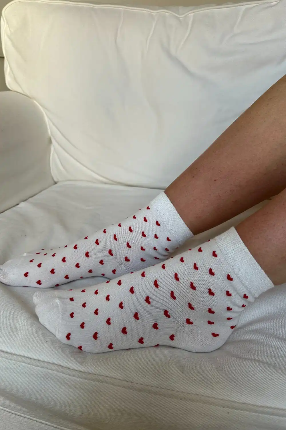 Red Heart Pattern Socks