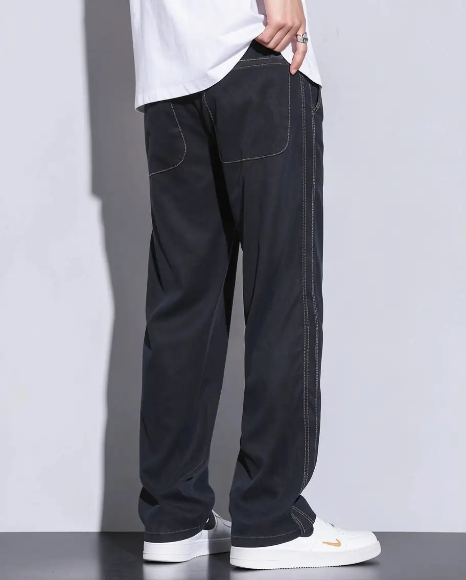 Drawstring Wide Leg Casual Pants