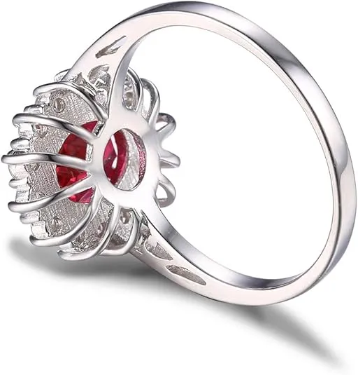 Rippled Halo Stone Ring