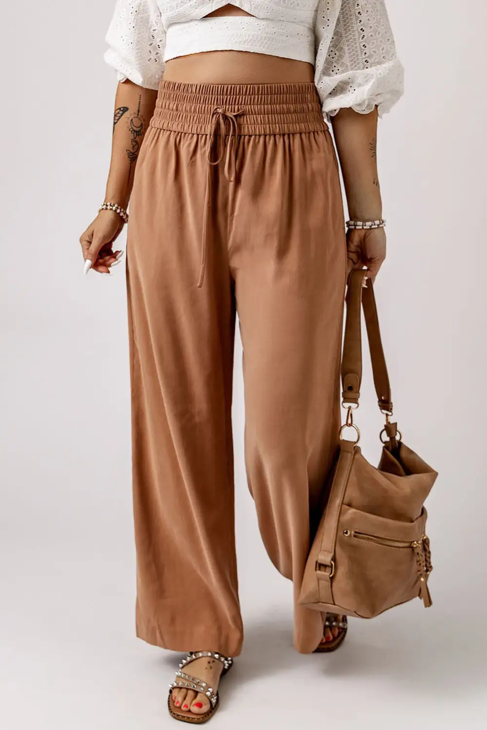 Smocked High Waist Pants