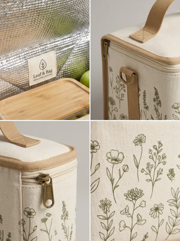 Botanical Nature Lover Floral Printed Insulated Lunch Bag