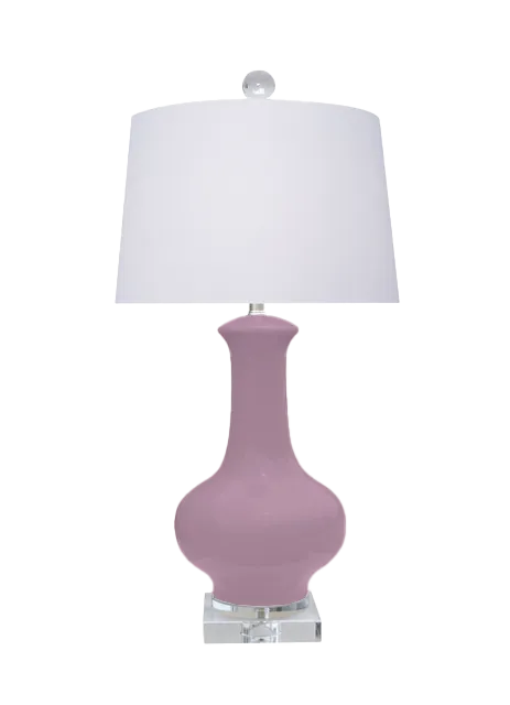 Gourd-Form Porcelain Drum-Shade Lamp