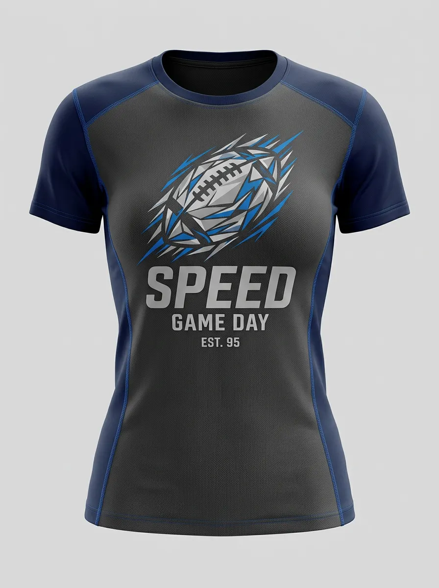 Women's American Football Lover Speed Game Day Printed T-shirt