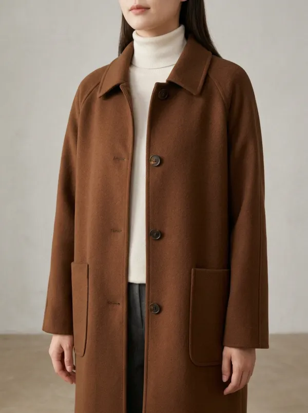 Ribbed Wool-Blend Outerwear Coat