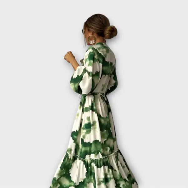 V-Neck Boho Printed Maxi Dress