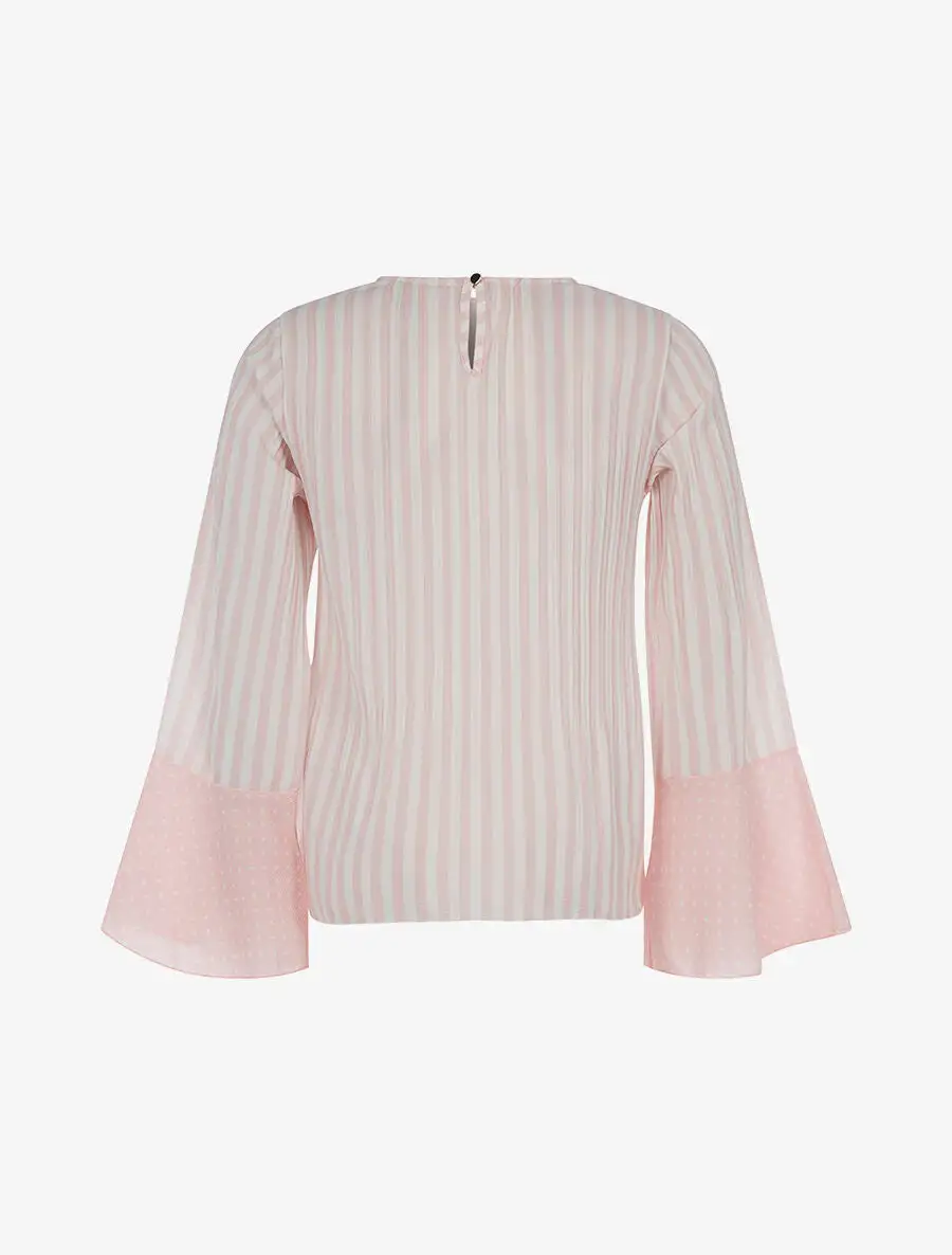 Modern Long Sleeve Striped Blouse