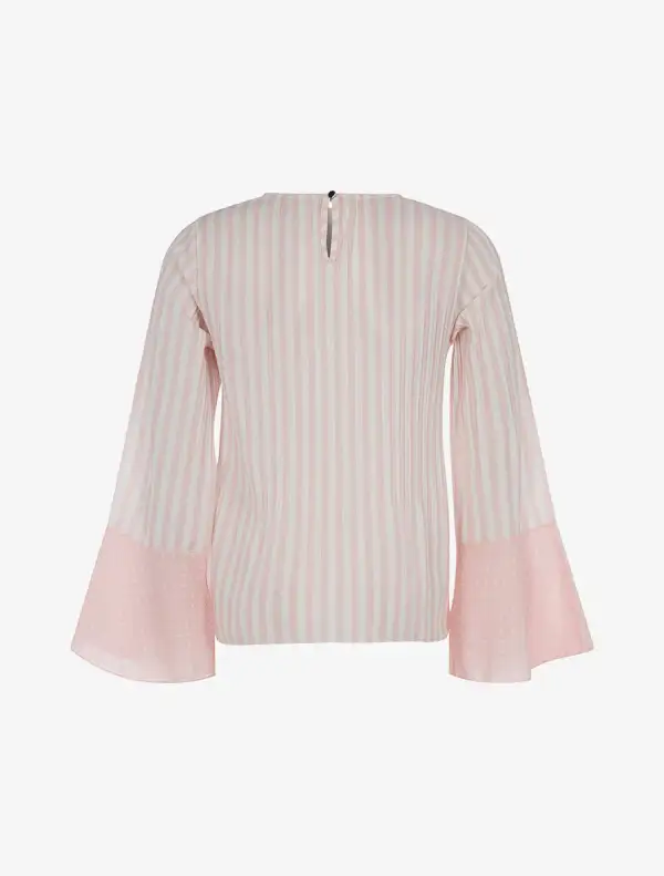 Modern Long Sleeve Striped Blouse