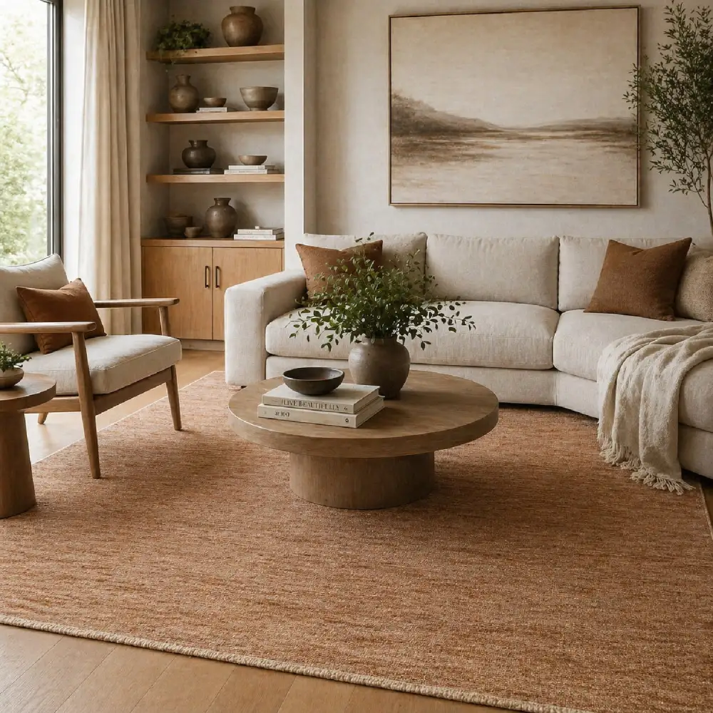 Hand-Knotted Wool Fringed Carpet