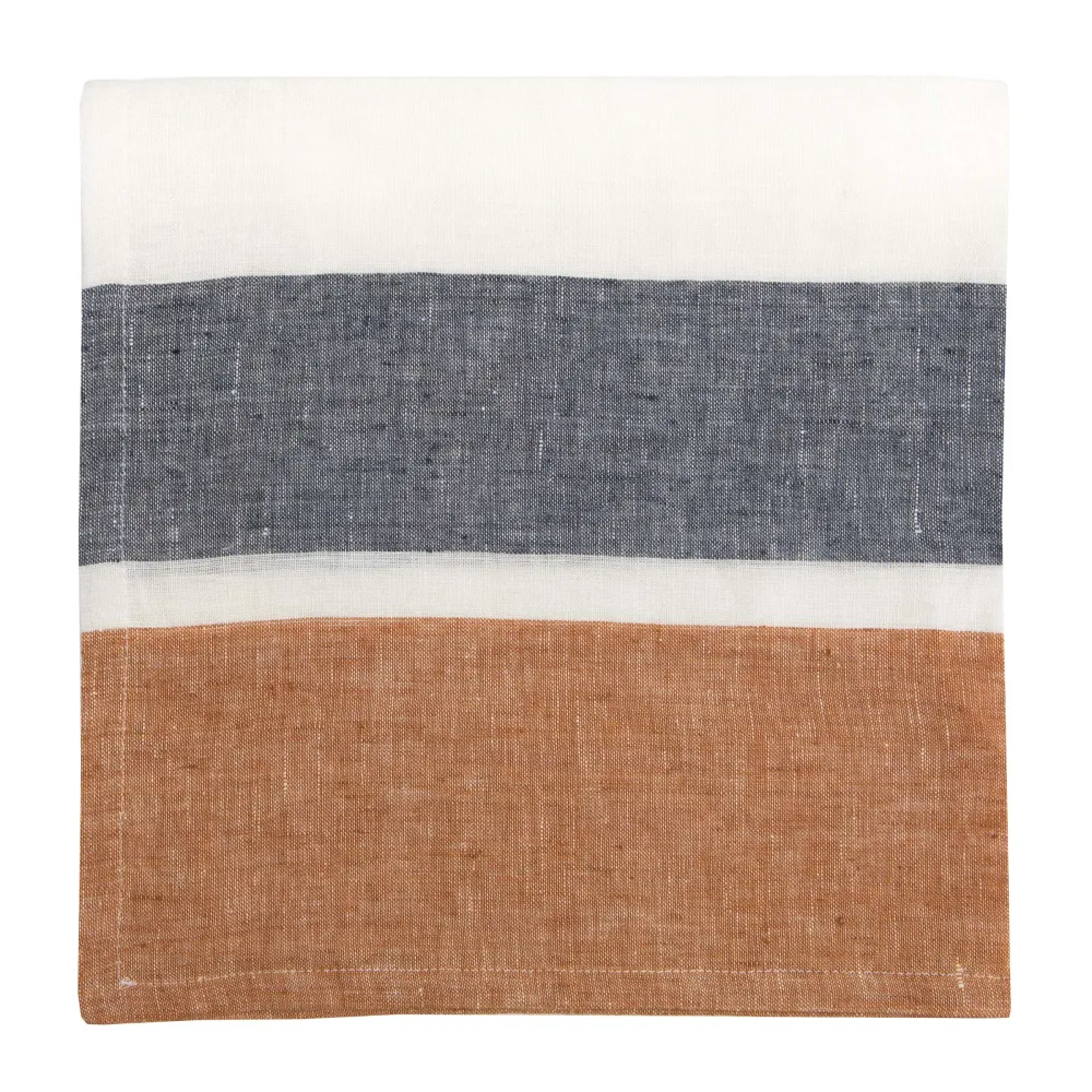 Refined Bold Stripe Linen Napkin Set
