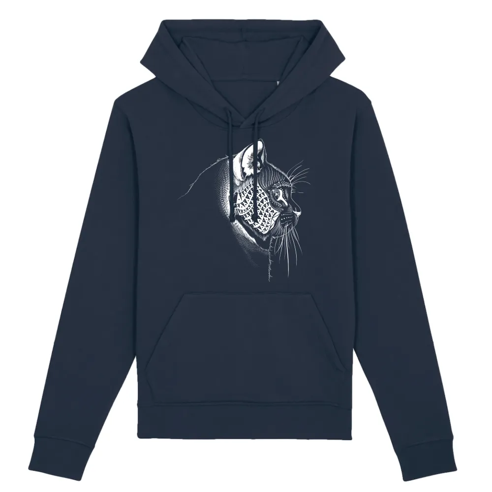 Cat Face Graphic Pullover Hoodie