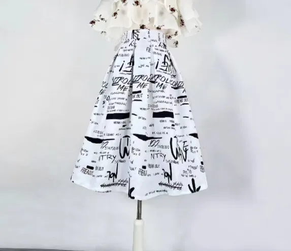 Artful Summer Everyday Casual Skirt