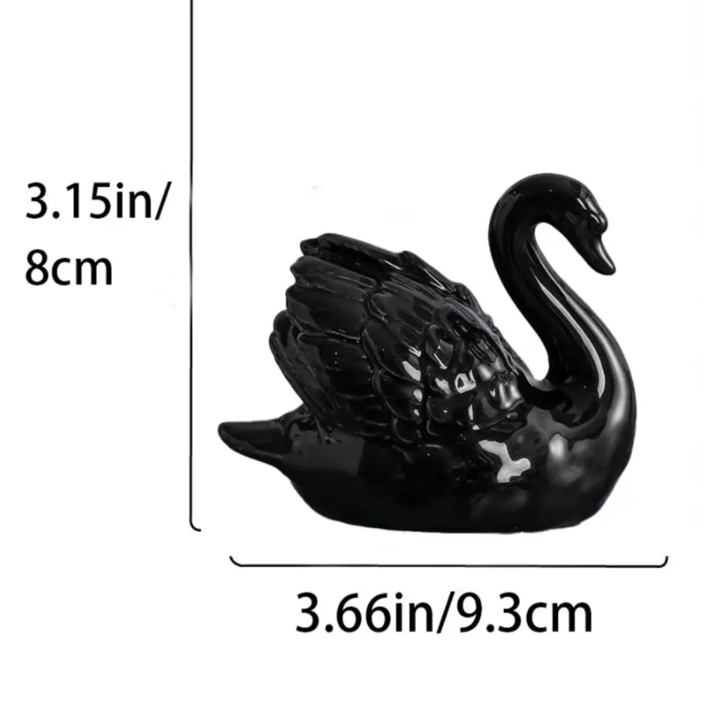 Black & White Swan Figurine Set