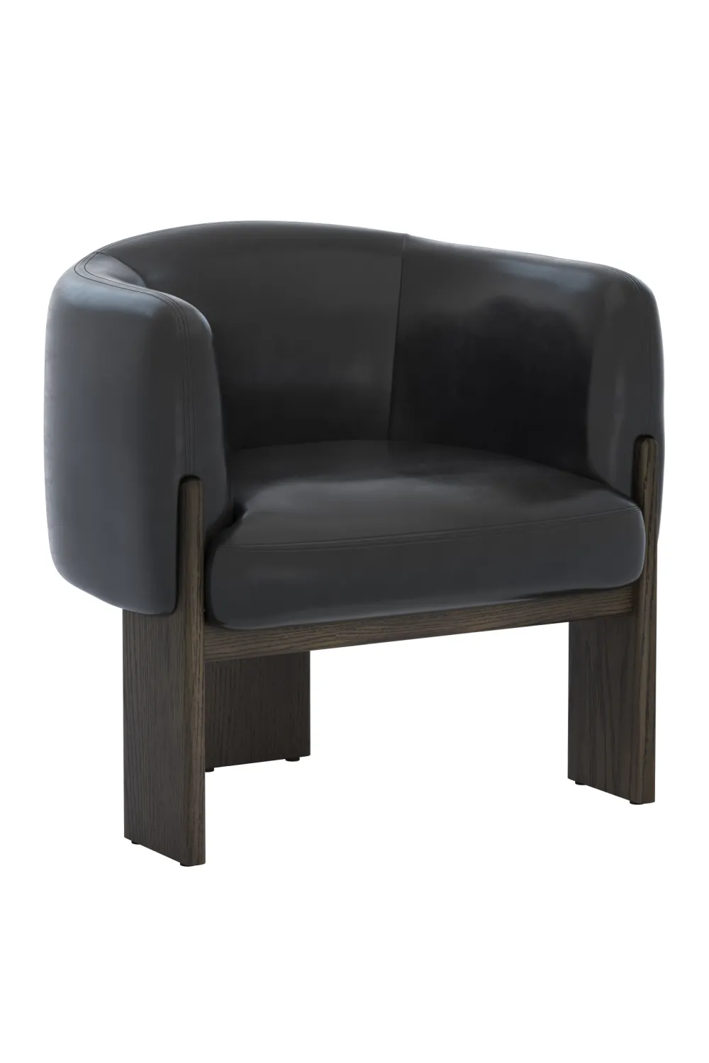 Leather Curved Lounge Chair