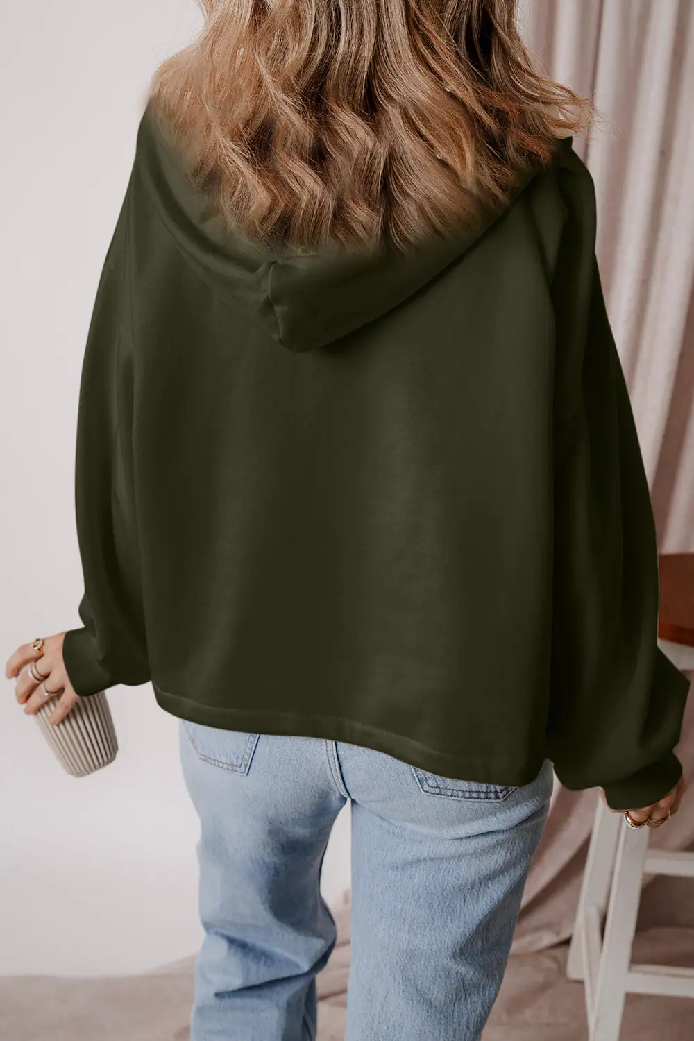 Half-Zip Pocketed Hoodie