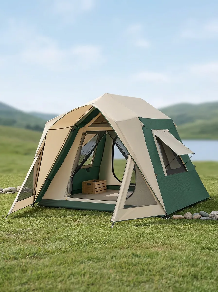 Camping Green Beige Pop-Up Tent