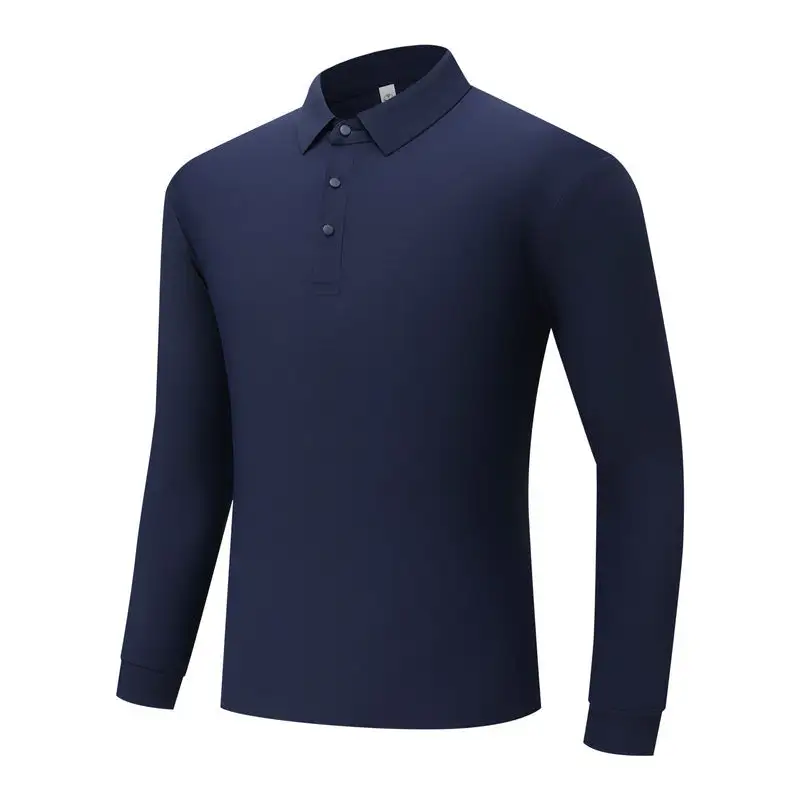 Men's Snap-Button Long-Sleeve Polo Shirt
