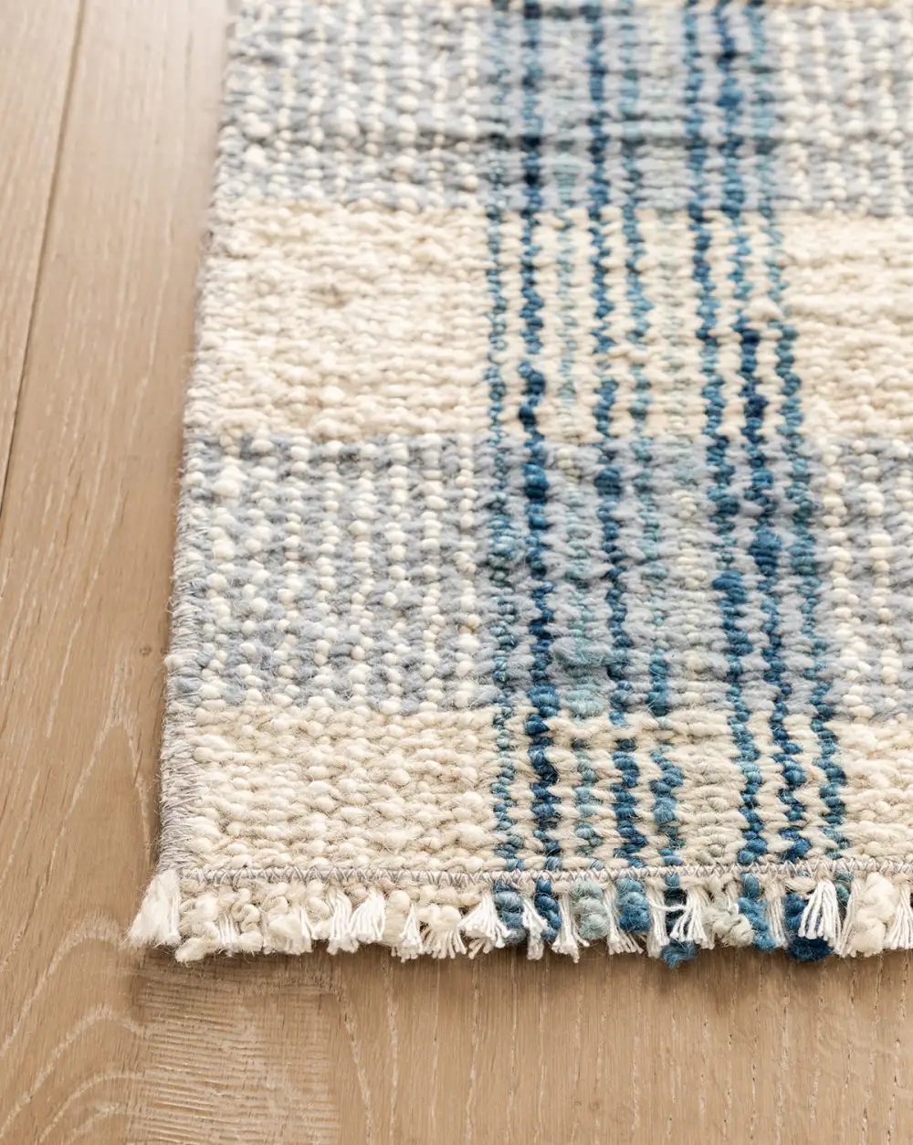 Gingham Hand-Loomed Wool-Cotton Area Rug